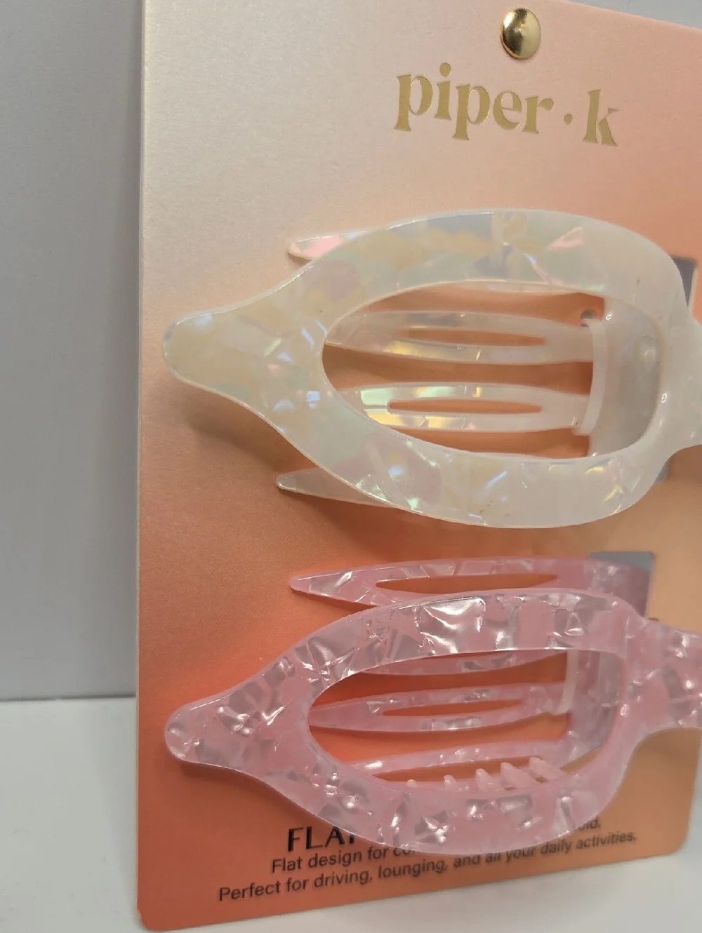 💕▪️ Piper K▪️ Piper K Pearlescent Flat Lay Hair Claw Clips Set of 2